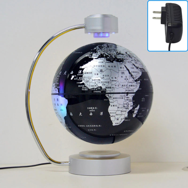 8 Inch Maglev Globe Self Rotating World Maps English Levitating Globus Levitation Magnetic Floating Map Geography Education Deco