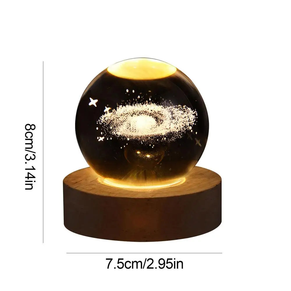 Crystal ball 6cm 3D Crystal Planet Night Light Laser Engraved Solar System Globe Advanced Decoration Graduation Gift Astronomy