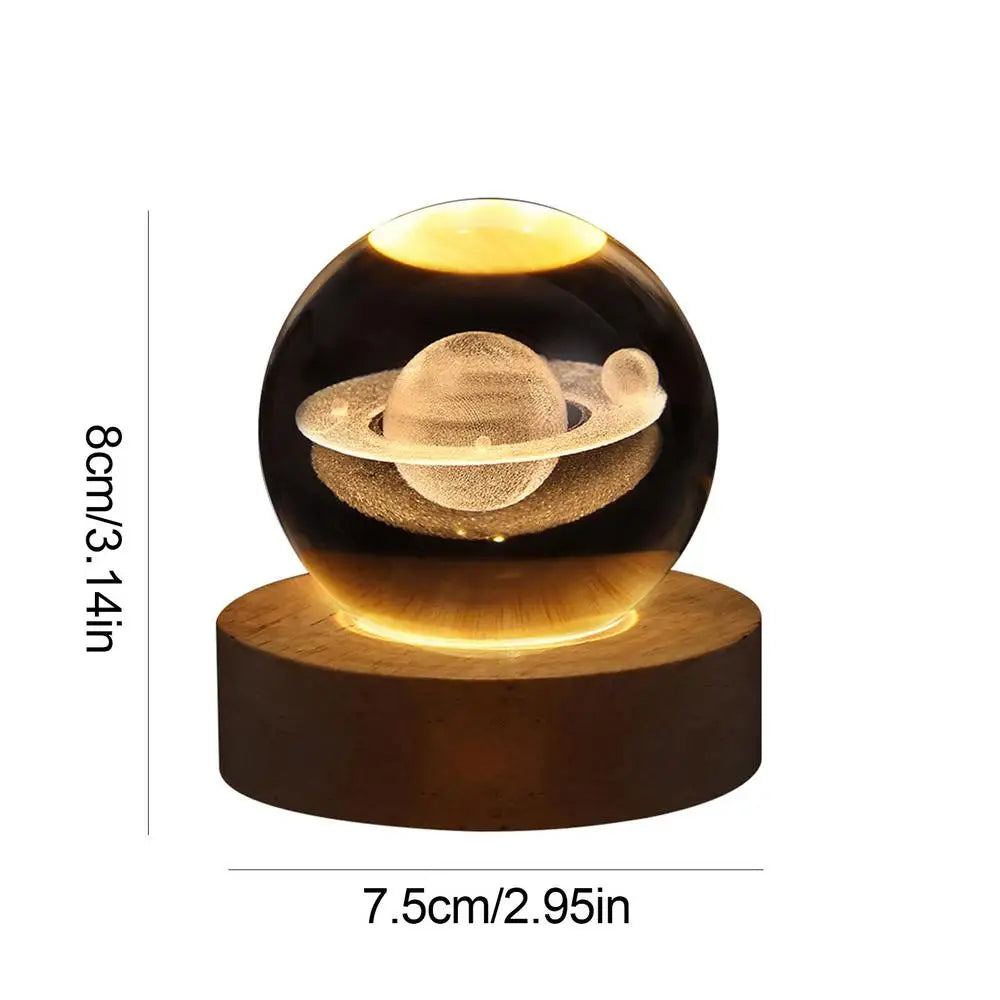 Crystal ball 6cm 3D Crystal Planet Night Light Laser Engraved Solar System Globe Advanced Decoration Graduation Gift Astronomy