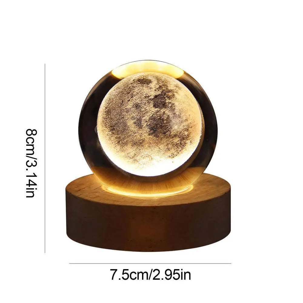 Crystal ball 6cm 3D Crystal Planet Night Light Laser Engraved Solar System Globe Advanced Decoration Graduation Gift Astronomy