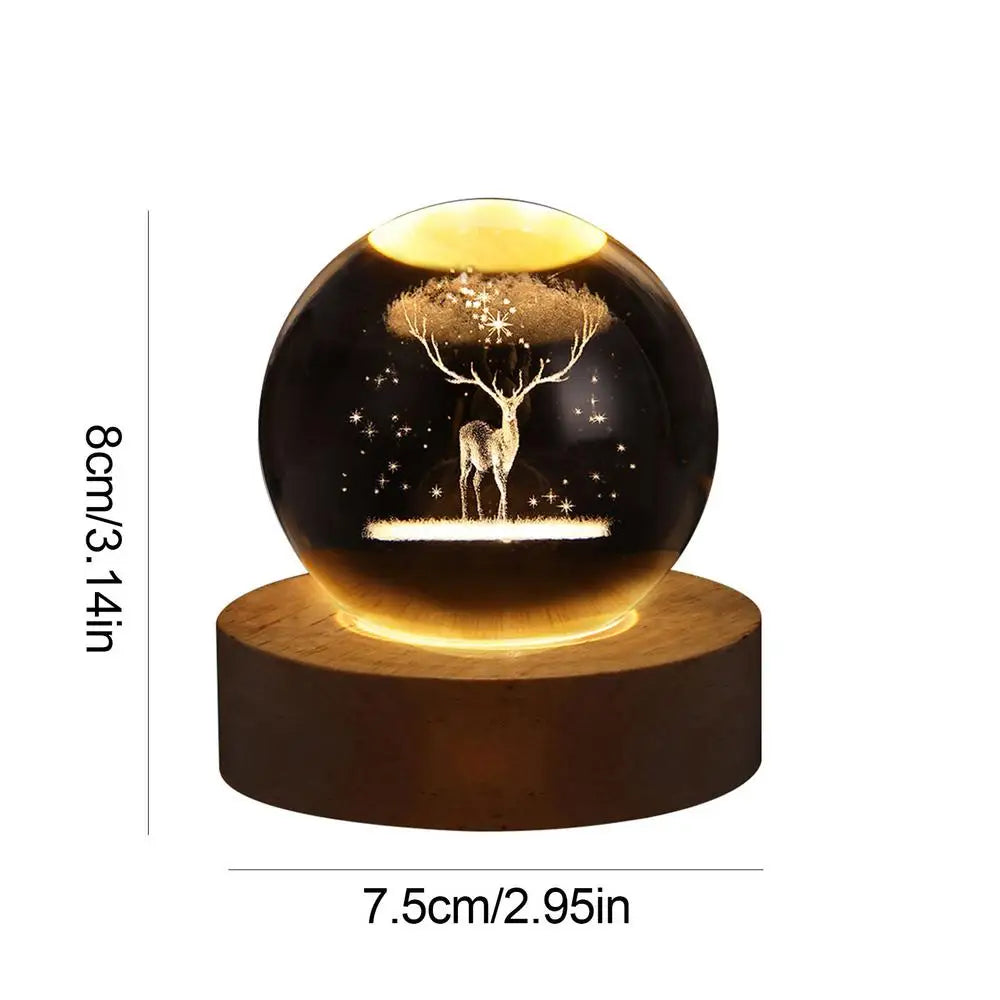 Crystal ball 6cm 3D Crystal Planet Night Light Laser Engraved Solar System Globe Advanced Decoration Graduation Gift Astronomy