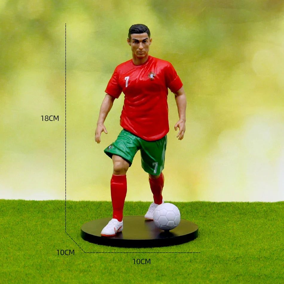 The Football Star C.Ronaldo Messi Mbappe Model Dolls Cartoon Cute Action Figure Car Accessories Football Fans Gifts