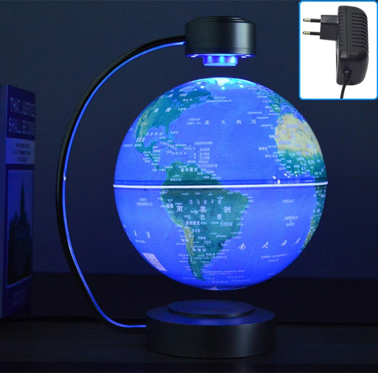 8 Inch Maglev Globe Self Rotating World Maps English Levitating Globus Levitation Magnetic Floating Map Geography Education Deco