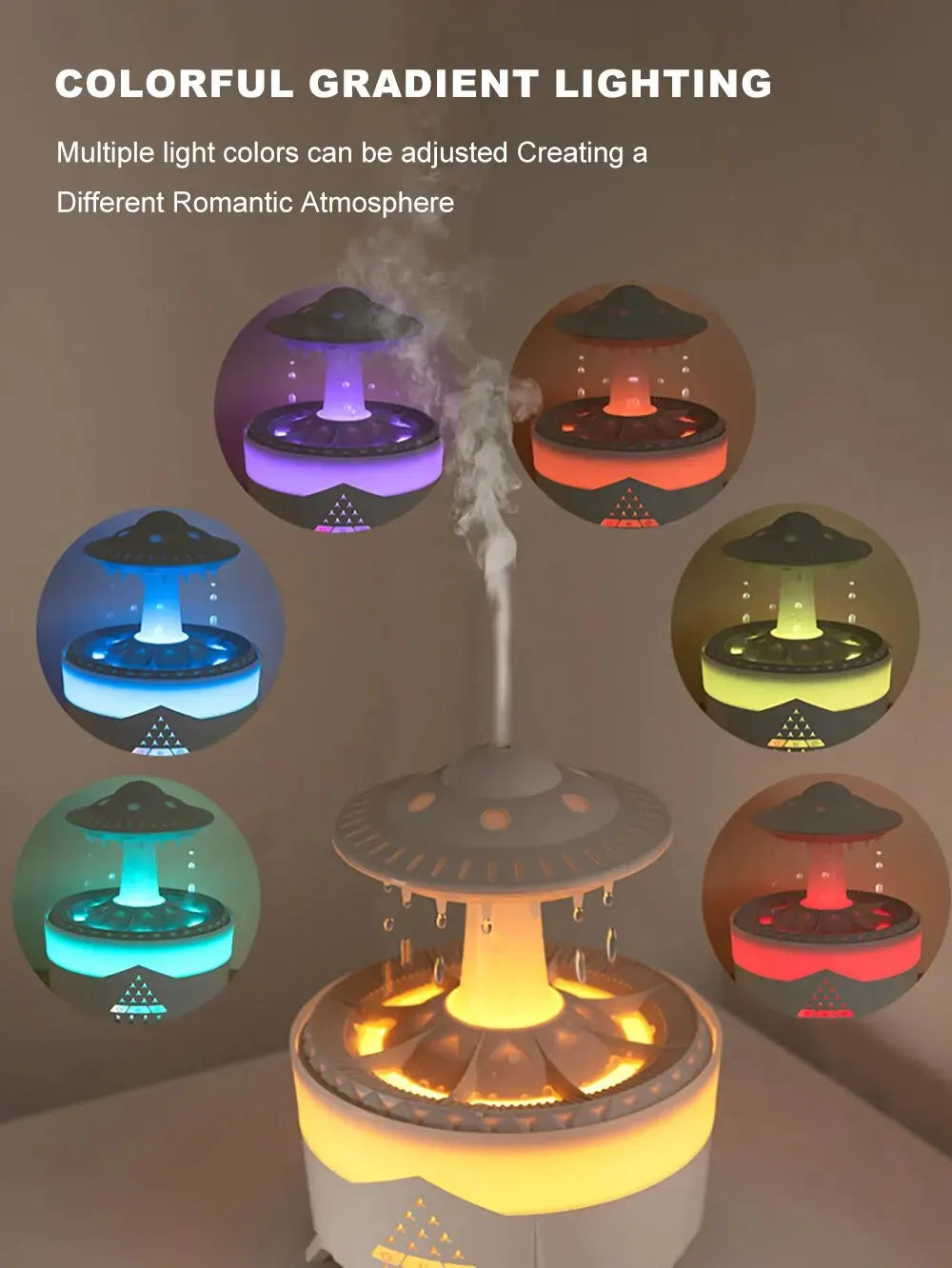 Aierwill ufo Air Humidifier Ultrasonic Aromatherapy Diffusers Mist Maker Fragrance Essential Oil Aroma Difusor Remote control