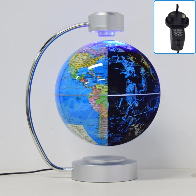 8 Inch Maglev Globe Self Rotating World Maps English Levitating Globus Levitation Magnetic Floating Map Geography Education Deco