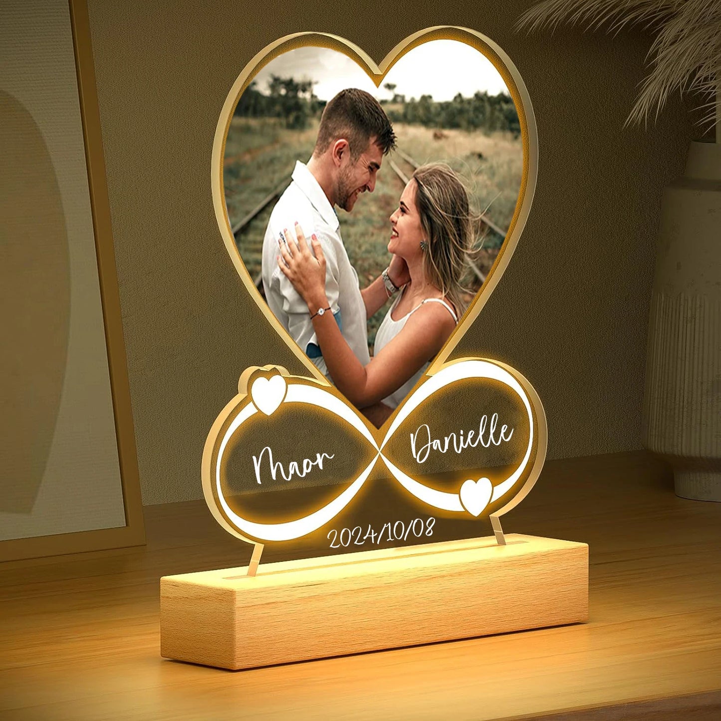 Personalized Anniversary Women Men Couples Gifts Custom Photo Love Frame Acrylic Plaque Valentine's Day Giftware for Him Her