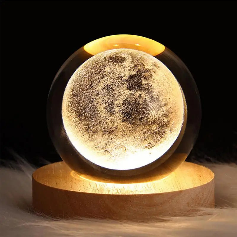 Crystal ball 6cm 3D Crystal Planet Night Light Laser Engraved Solar System Globe Advanced Decoration Graduation Gift Astronomy