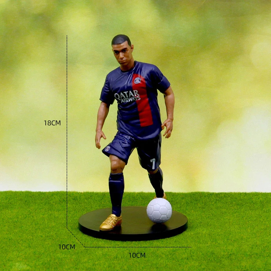 The Football Star C.Ronaldo Messi Mbappe Model Dolls Cartoon Cute Action Figure Car Accessories Football Fans Gifts