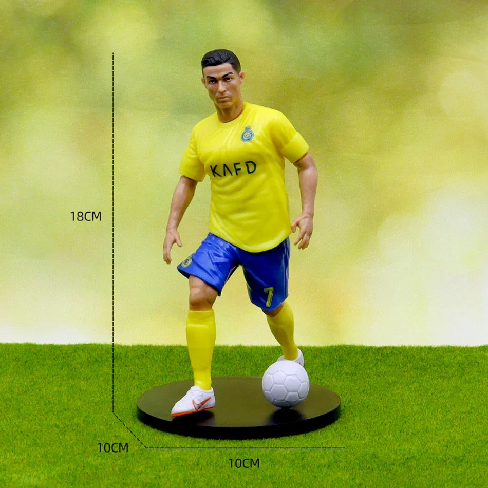 The Football Star C.Ronaldo Messi Mbappe Model Dolls Cartoon Cute Action Figure Car Accessories Football Fans Gifts